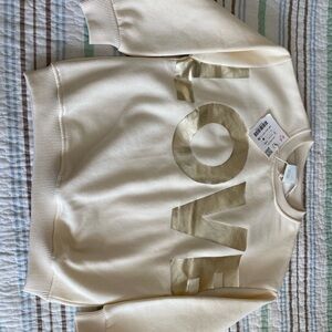 Zara Cream Sweatshirt with Gold LOVE Graphic